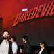 Actors Charlie Cox, Wilson Bethel, Jay Ali, Joanne Whalley and television writer Erik Oleson speak onstage at Marvel's DAREDEVIL panel during New York Comic Con at The Hulu Theater at Madison Square Garden on October 6, 2018 in New York City.